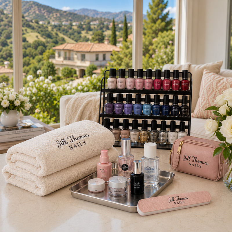 Private mobile manicure and pedicure service in a Calabasas home
